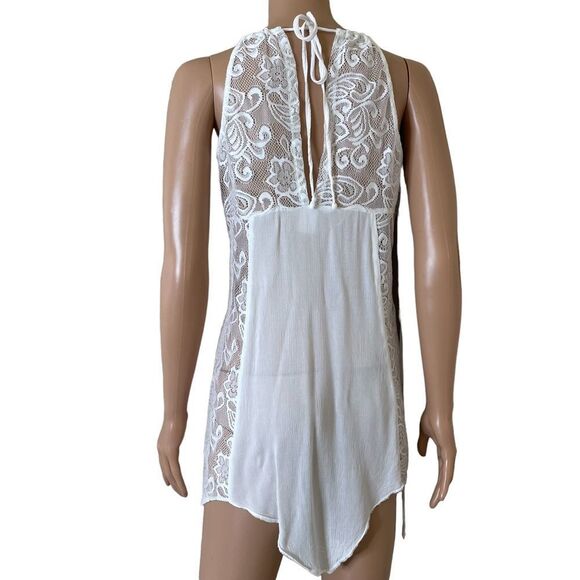 LINEA DONATELLA lingerie Flower Child Sheer Lace Chemise Lingerie Nightgown LG - Picture 6 of 9